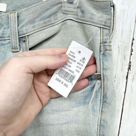 PacSun Jeans Men Size 30X30 Light Wash Stacked Skinny Distressed Ripped 5 Pocket - Picture 2 of 4
